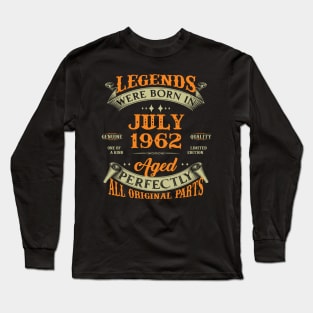 61st Birthday Gift Legends Born In July 1962 61 Years Old Long Sleeve T-Shirt